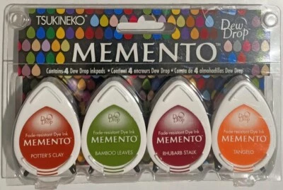 TSUKINEKO DEW DROPS 4PK INKPADS ~MEMENTO MEADOWLAND CODE MD100007-B20