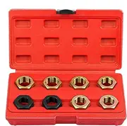 Thread Repair Kit - Drain Plug Set | 8 Pieces Thread Chaser Set Metric Restorer Kit, Rethreading Portable Repair Tool Hex Tap Die Tapping Accessories For Automotive