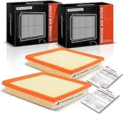 2-PC Engine Air Filter Compatible with Subaru Ascent, Crosstrek, Forester, Impreza, Legacy, Outback, WRX, 2017-2022, Flexible Panel, Replace# 16546-AA16A