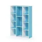 Furinno Luder Reversible Open Shelf Bookcase Light Blue/White 11 Cube