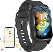 Fall Detection Smartwatch for Seniors Elderly SOS Alarm Smart Watch with Fall Alert Detection Waterproof Fitness Tracker GPS Location Tracking Video Call(Black)