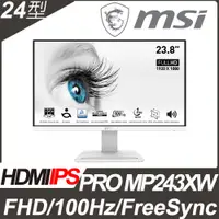 在飛比找PChome精選優惠-MSI PRO MP243XW 美型螢幕(24型/FHD/H