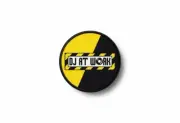 Patch badge embroidered border printed iron on dj at work music turntable bag