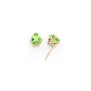 14k Yellow Gold 7mm Peridot Earrings
