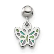 Sterling Silver Mio Memento Enamel Dangle Butterfly Charm
