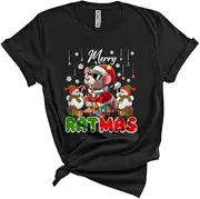 [Generic] Merry Ratmas, Joyful Christmas Santa Rat Snowman, Matching X-mas Pajama Group Unisex T-Shirt