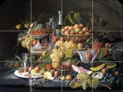 Art Severin Roesen Grape Wine Mural Ceramic Backsplash Bath Tile #1846