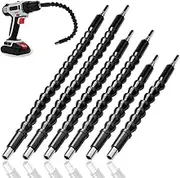 DaKuan Set of 6, Flexible Drill Bit Extension Kits, 11.8 Inch 9.8 Inch 7.8 Inch Different Sizes Flexible Screwdriver Shaft Easy Bendable Snake Driver Extender, 2 for Each Size