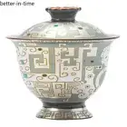 Chinese Retro Enamel Covered Bowl Teacup Single High-end Tea Set Tea Bowl