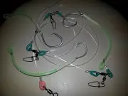 1 X RIGS 250LB LINE LEADER 3 DROPPERS LUMO SWAPPABLE 12/0 TUNA CIRCLE HOOKS