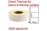 Direct thermal labels rolls 56x25mm 2000/roll shipping tags for Zebra & thermal printer