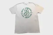 Neff Mens Neff Company Life Creative Peace Fingers Graphic White Shirt NWT L