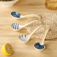 在飛比找蝦皮購物優惠-限時免運🚚 ☽✿ 陶瓷湯面勺日式手繪創意餐具長柄湯匙家用釉下