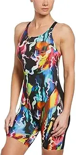 [Nike] Girls' HydraStrong Strive Open Back Kneeskin Tech Suit Swimsuit-Siren Red, Size 24Y
