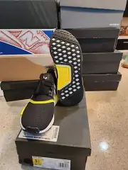 Adidas NMD R_1 Black/Yellow EG9730 Youth Size 5.5/Women Size 7