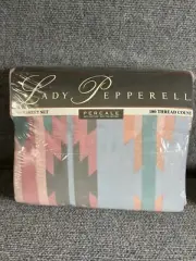 Lady Pepperell Southwestern Geometric Print Sheet Set Twin Percale Vtg 1995 USA
