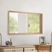 ACA 50x90cm Solid Wood Bevel Frame Make-up Wall Mirror Home Decor