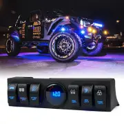 12V 6 Gang Rocker Switch Panel Rock Lights Control for 09-18 Jeep Wrangler JK (for: Jeep)