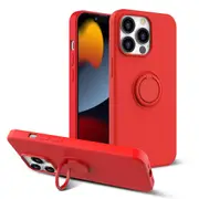 ZUSLAB Silicone Stand Case for iPhone 13 Pro 6.1" Magnetic Finger Ring Kickstand Bumper Protective Cover for Apple - Red