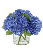 Creative Displays Real Touch Hydrangea Floral Arrangement in Glass Vase