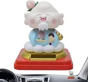 Car Dash Decorations - Solar Powered Chinese Craft,Solar Birthday God Car Dashboard Ornaments, Shaking Figure for Workplace Home Desk Decor