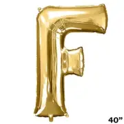 40" GOLD Letter F Mylar Foil Balloon 1 pc Party BackDrop Decorations Supply