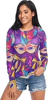 Colorful Carnival Masks Purple Mesh Sleeve, Rave Mesh Top S-XXL