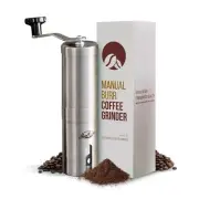 Manual Coffee Grinder - 18 Settings, Portable Burr for Camping, Travel, Espresso