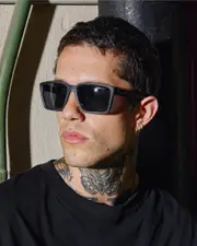 [Arnette] Arnette Men's Plot Twist Sunglasses in Matte Black/Polar Grey One Size Matte Black/Polar Grey