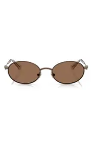 Swarovski 53mm Oval Sunglasses in Brown /Dark Brown at Nordstrom One Size Brown/Dark Brown