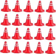 KOMBIUDA Educational Traffic Cones Toys 24pcs Mini Road Fences Playset Traffic Cone Ornament for Boys and Girls