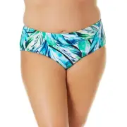 Terra & Sky Women's Plus Swimsuit Bikini Bottom Size 4X (28-30W) Blue Earth