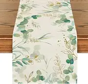 Floral Table Runner Perfect for Memorial Day, Spring Holidays, Easter Thanksgiving Home Kitchen Table Decor Charming Rustic Accents for Dining, Family Gatherings (NO.27)