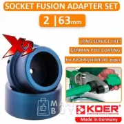 Socket Fusion Welding Adapter Set for Plastic Pipes 2 inch (63mm) x 2pcs