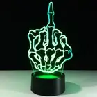 7 Color Changing Hot Middle Finger 3D LED illusion Night Light Desk Table Lamp F