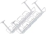 2Pcs Under Desk Cable Organizer Wire Management Rack for Home Office Easy Installation Space Saving Computer Cord Storage Tidy Your Workspace