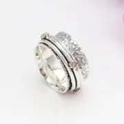 Solid 925 Sterling Silver Falowar Dijaen Spinner Ring Gift For Women Birthday