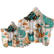 Cute Funny Wintry Dinosaurs Towel with Hood