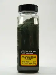 WOODLAND SCENICS STATIC GRASS FLOCK SHAKER DARK GREEN landscape field WDS636 NEW
