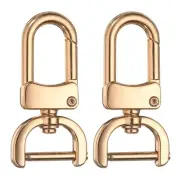 2pcs Detachable Snap Hook Swivel Clasp 5/8" Metal D-Rings Clasp, Light Gold
