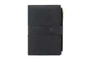Women Men RFID Passport Card Holder Combo Travel Wallet With Zipper Card Slots-Black