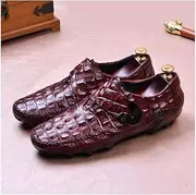 [Generic] Low Top Octopus SoleGenuine Leather Loafer Shoes for Men Boat Moccasins Slip On Hook&Loop Strap Round Toe