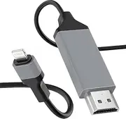 Jarttarn HDMI Digital AV Adapter Cable,HDMI Adapter 2K HDTV Cable Compatible with iPhone,iPad Digital AV Sync Screen Connector on HD TV Monitor Projector (Black)