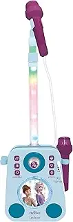 LEXIBOOK K140FZ Disney Frozen Elsa Musical Lighting Speaker with 2 Microphones, Demo Songs, MP3 Plug, Blue/Purple