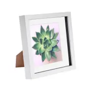 Nicola Spring 8 x 8 3D Shadow Box Photo Frame - Craft Display Picture Frame with 6 x 6 Mount - Glass Aperture - White
