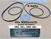 4 BELT KIT for NAKAMICHI CASSETTE DECK 481, 480 AND 482 (LOT OF four BELTS) NEW!