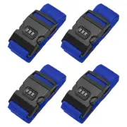 4Pcs Luggage Straps with Combination Lock TSA Approved Dark Blue