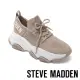 【STEVE MADDEN】PROTEGE 針織綁帶厚底休閒鞋(奶茶棕)