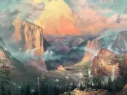 Tomas Kinkade Artists Point Yosemite National Park Academy poster 24x18 NOS