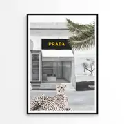 Leopard With Black and White Fashion Store Print 100% Australian Made 90 x 120cm (Poster)